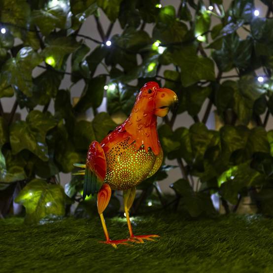 Perroquet orange solaire 1 LED couleur - Image 5