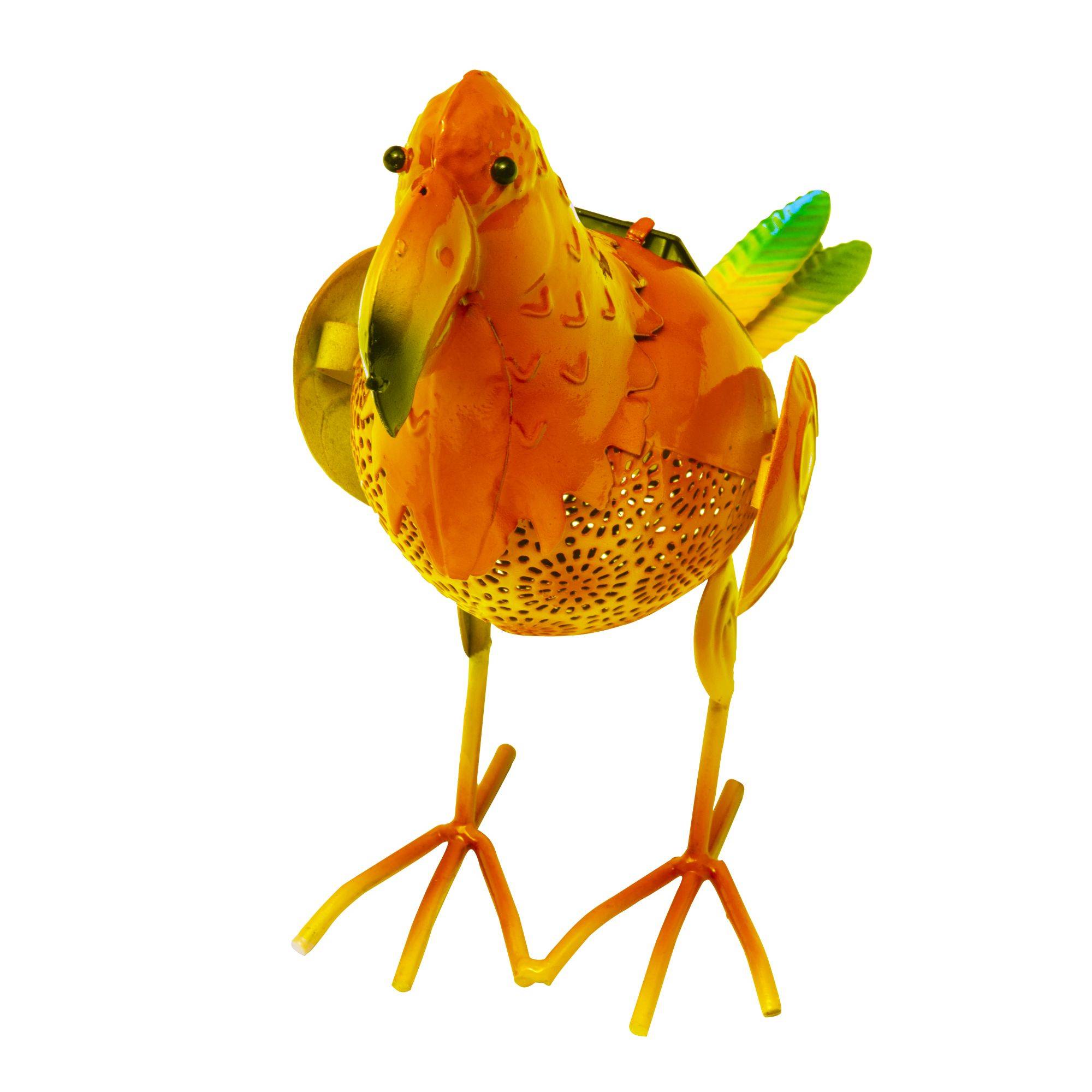 Perroquet orange solaire 1 LED couleur - Image 2