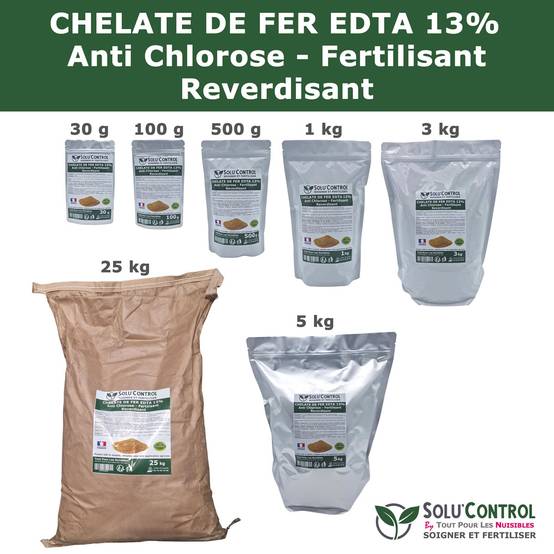 SOLU'CONTROL - Chélate de Fer EDTA 13%, Anti-chlorose, Fertilisant, Reverdissant-1 kg - Image 4