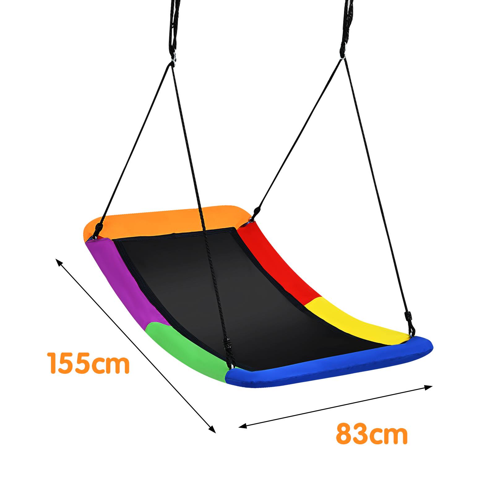 Balançoire Nid 120 Cm – Cordes Réglables 100-160 Cm – Charge 200 Kg – Enfants Et Adultes