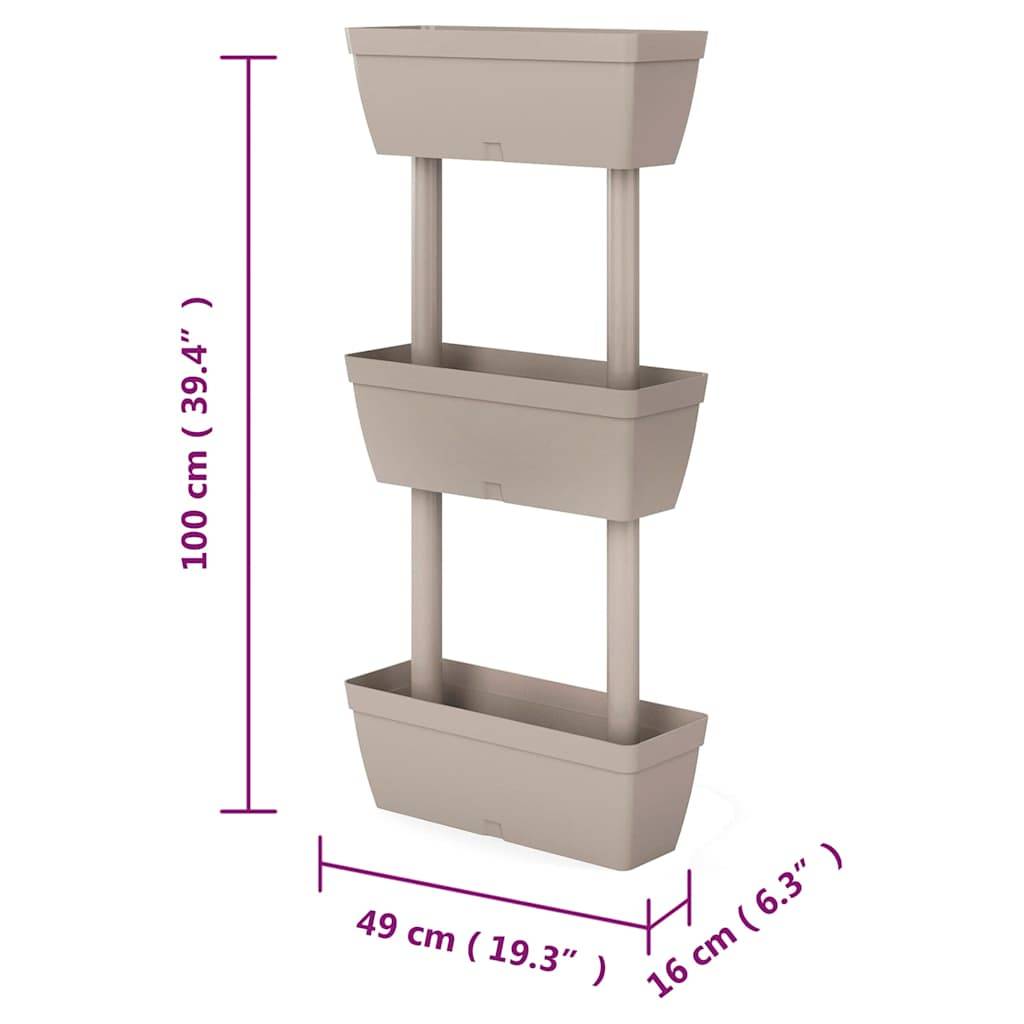 Vidaxl - Jardinières 6 pcs 100 cm Taupe vidaXL 151825 - Image 8