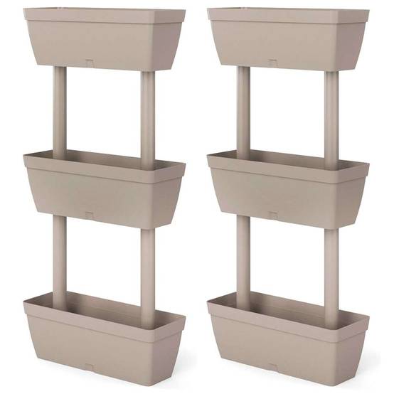 Vidaxl - Jardinières 6 pcs 100 cm Taupe vidaXL 151825 - Image 2