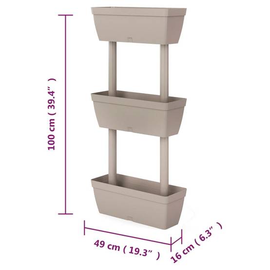 Vidaxl - Jardinières 6 pcs 100 cm Taupe vidaXL 151825 - Image 3