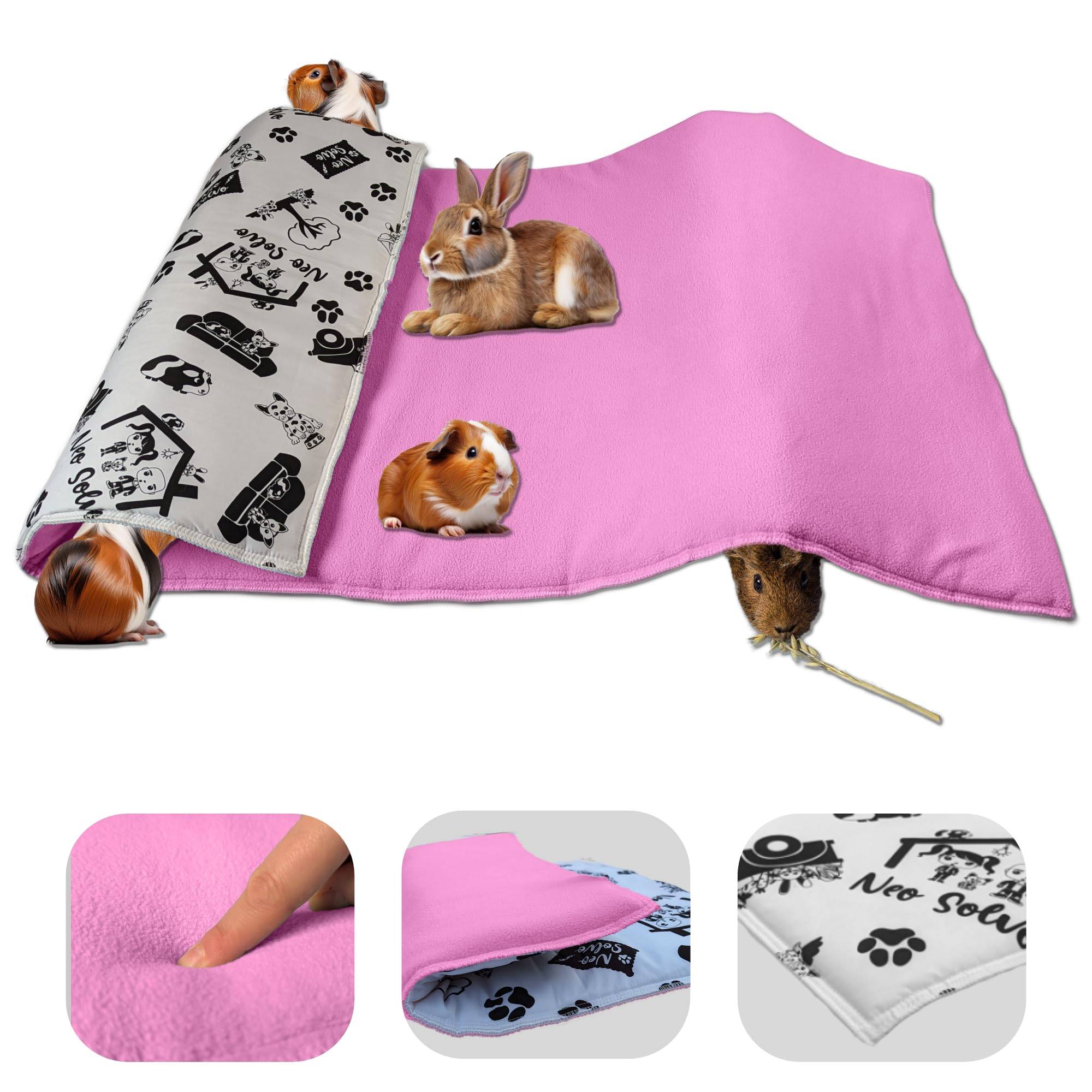 Tapis pour Cochon d'inde et Lapin en Polaire - 140 x 70 cm - Polaire Absorbant, Lavable en Machine, Economique et Ecologique - Neo Solvo - Image 1