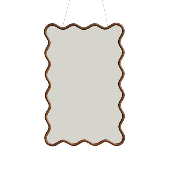 sweeek - Miroir organique bois d'hévéa 92.5cm noyer - Ruby | sweeek - Image 2