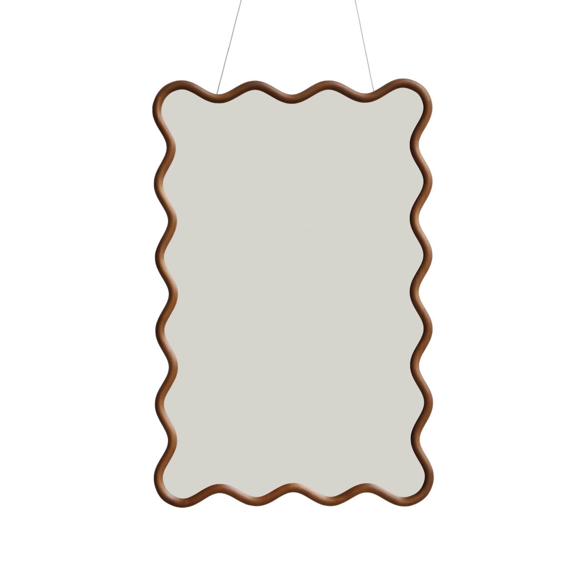 sweeek - Miroir organique bois d'hévéa 92.5cm noyer - Ruby | sweeek - Image 2