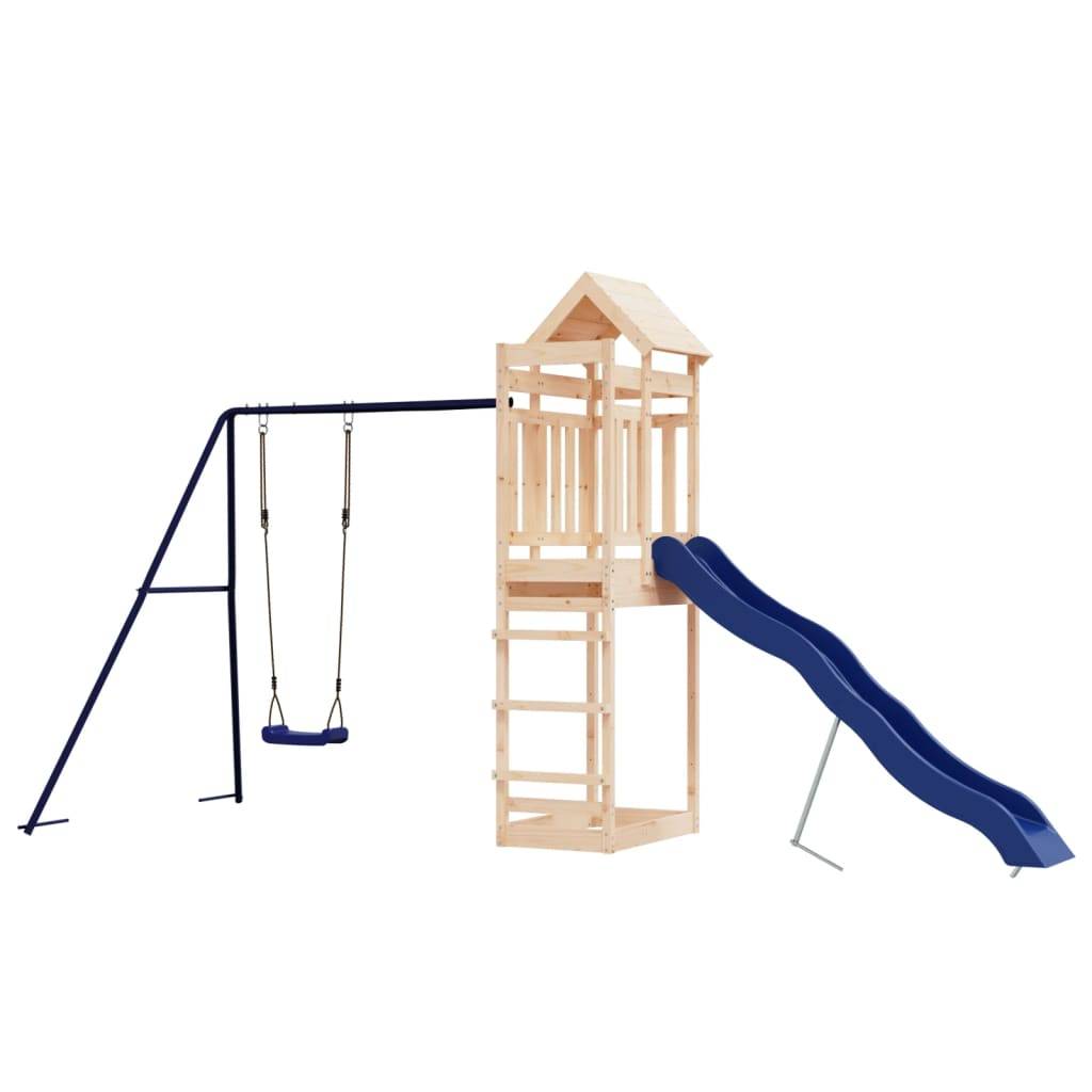 Helloshop26 - Aire de jeux d'extérieur balançoires toboggan portiques robuste jeux jardin 422 x 185 x 238 cm bois de pin massif - Imagen 3