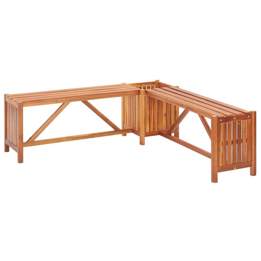 Banc de jardin - Banc d'extérieur - Banquette et jardinière 117x117x40 cm Bois solide d'acacia - Image 2