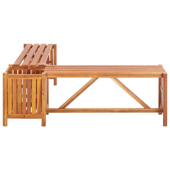 Banc de jardin - Banc d'extérieur - Banquette et jardinière 117x117x40 cm Bois solide d'acacia - Image 4