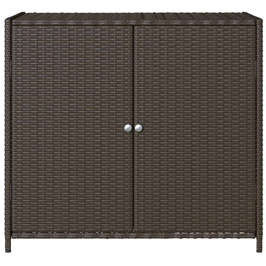 Buffet de Rangement Extérieur Résine Tressée Bas pour Jardin Balcon Marron 83x45x76 cm – ComfortXL Outdoor Living - Image 7