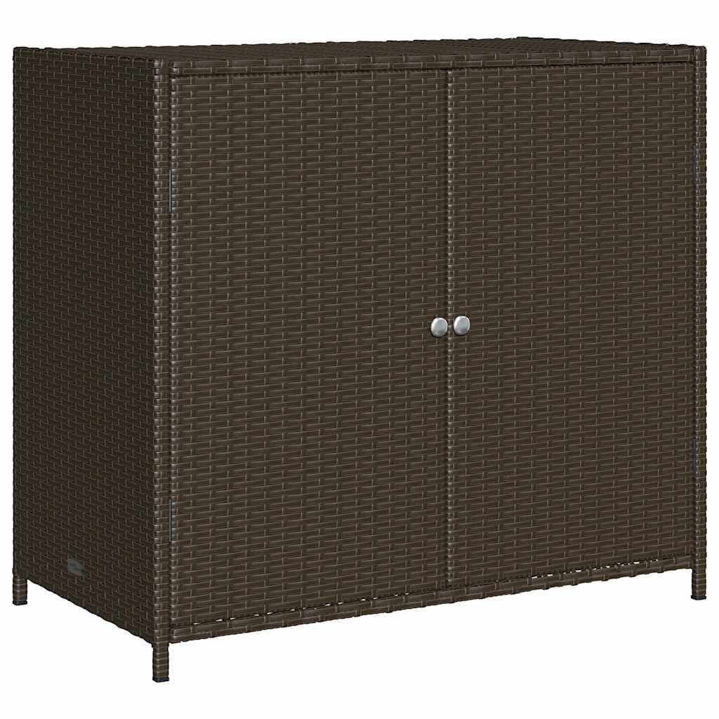 Buffet de Rangement Extérieur Résine Tressée Bas pour Jardin Balcon Marron 83x45x76 cm – ComfortXL Outdoor Living - Image 2
