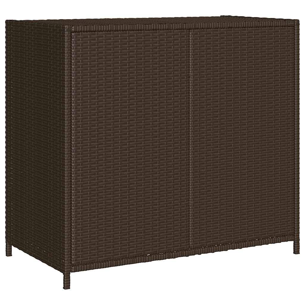 Buffet de Rangement Extérieur Résine Tressée Bas pour Jardin Balcon Marron 83x45x76 cm – ComfortXL Outdoor Living - Image 9