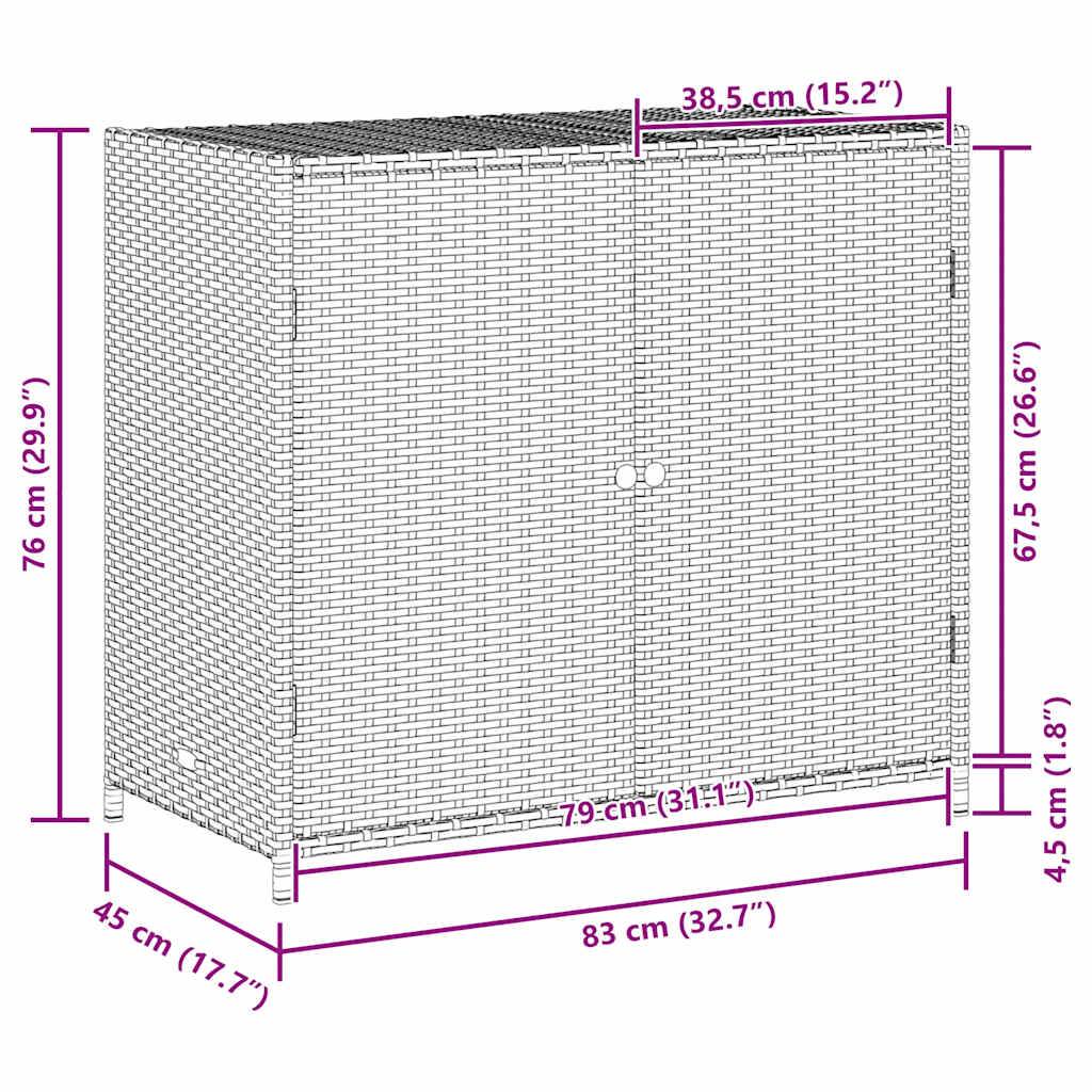 Buffet de Rangement Extérieur Résine Tressée Bas pour Jardin Balcon Marron 83x45x76 cm – ComfortXL Outdoor Living - Image 6