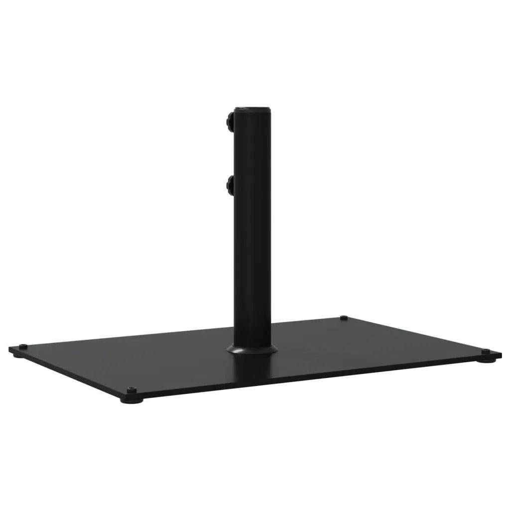 Base de parasol rectangulaire 60,5 x 41 x 38 cm avec 3 adaptateurs stabilité renforcée style extérieur en acier noir - Image 4
