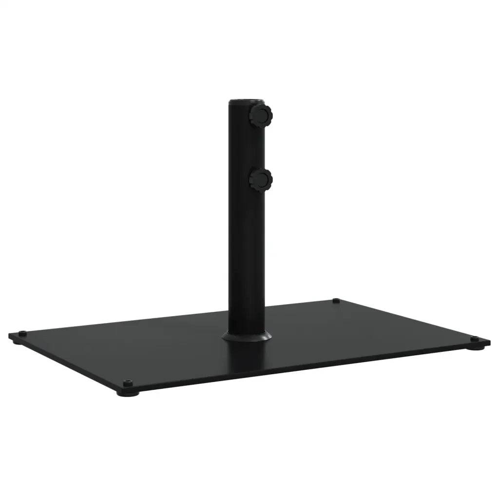 Base de parasol rectangulaire 60,5 x 41 x 38 cm avec 3 adaptateurs stabilité renforcée style extérieur en acier noir - Image 1