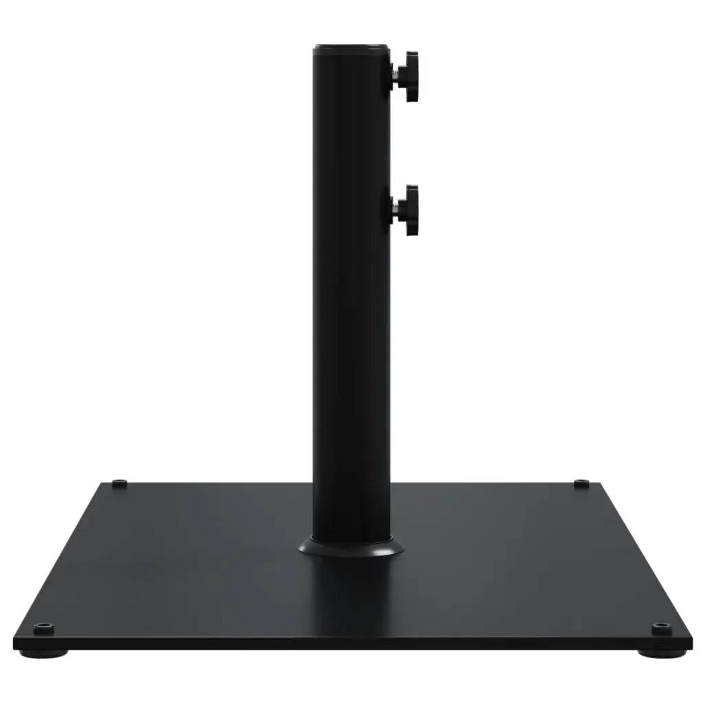 Base de parasol rectangulaire 60,5 x 41 x 38 cm avec 3 adaptateurs stabilité renforcée style extérieur en acier noir - Image 3