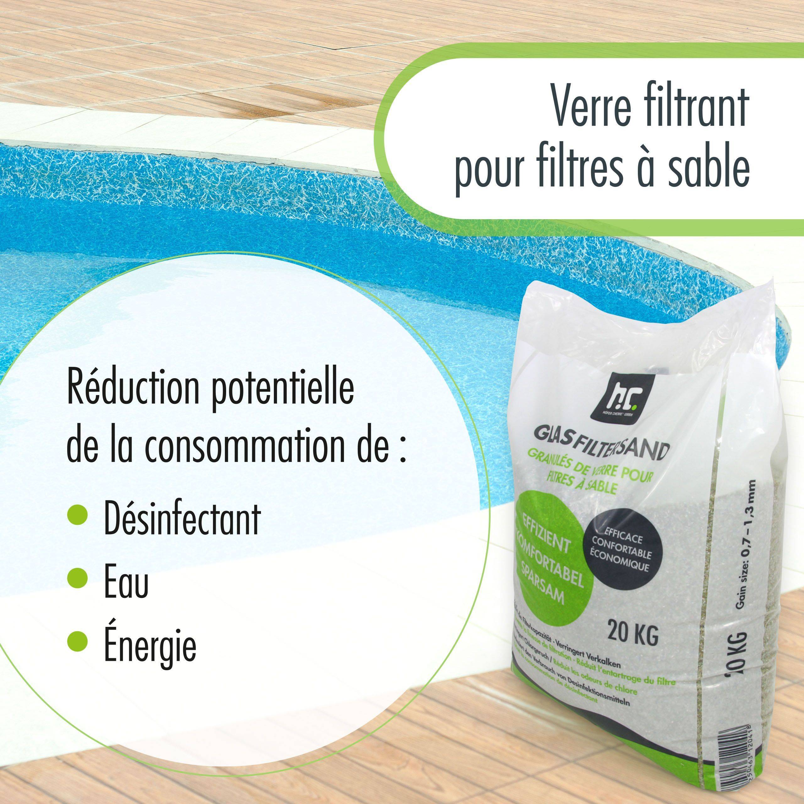 20 kg de granulés de verre fin spécial pour filtres à sable, granulométrie de 0,7 à 1,3 mm x 1 - Image 6