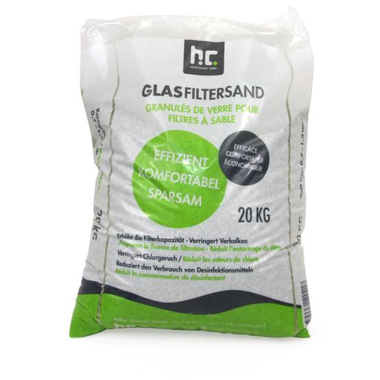 20 kg de granulés de verre fin spécial pour filtres à sable, granulométrie de 0,7 à 1,3 mm x 1 - Image 1