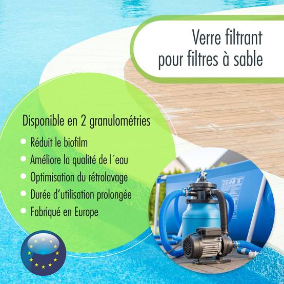 20 kg de granulés de verre fin spécial pour filtres à sable, granulométrie de 0,7 à 1,3 mm x 1 - Image 4