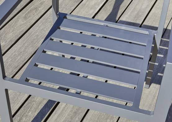 Dcb Garden - Fauteuil de jardin empilable en aluminium - Gris anthracite - PELOSA - Image 4