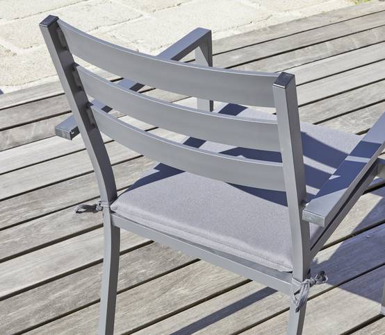 Dcb Garden - Fauteuil de jardin empilable en aluminium - Gris anthracite - PELOSA - Image 5