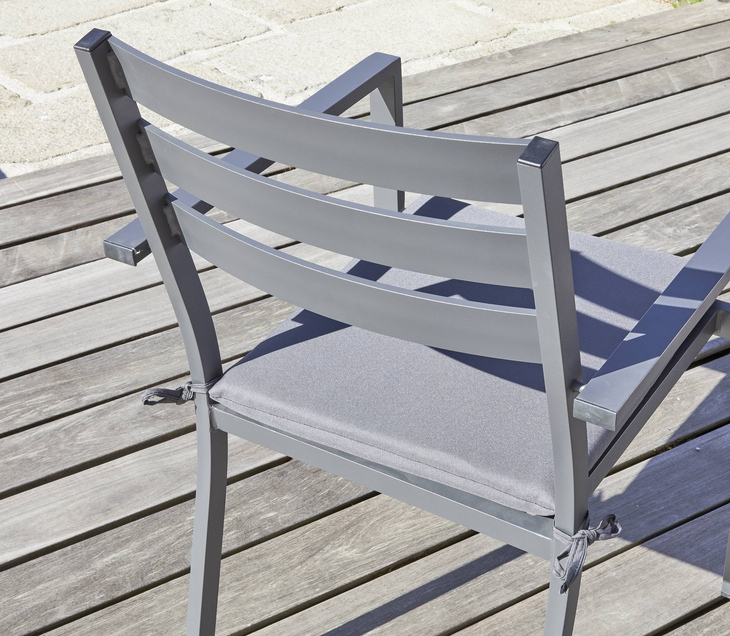 Dcb Garden - Fauteuil de jardin empilable en aluminium  - Gris anthracite - PELOSA - Image 5