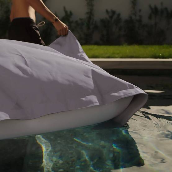 Housse pour Pouf Géant XXL 180x140cm Flottant pour Piscine - Gris galet - Déco arts - Image 2