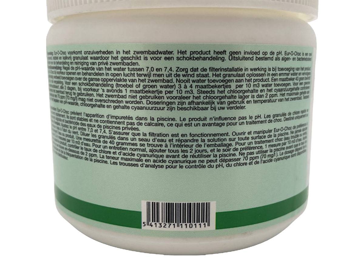BSI - Chlore action rapide ou chlore choc - Granulés - Dissolution rapide - Désinfection - Piscine - Eur-O-Tabs - 2 x 500g - Imagen 2