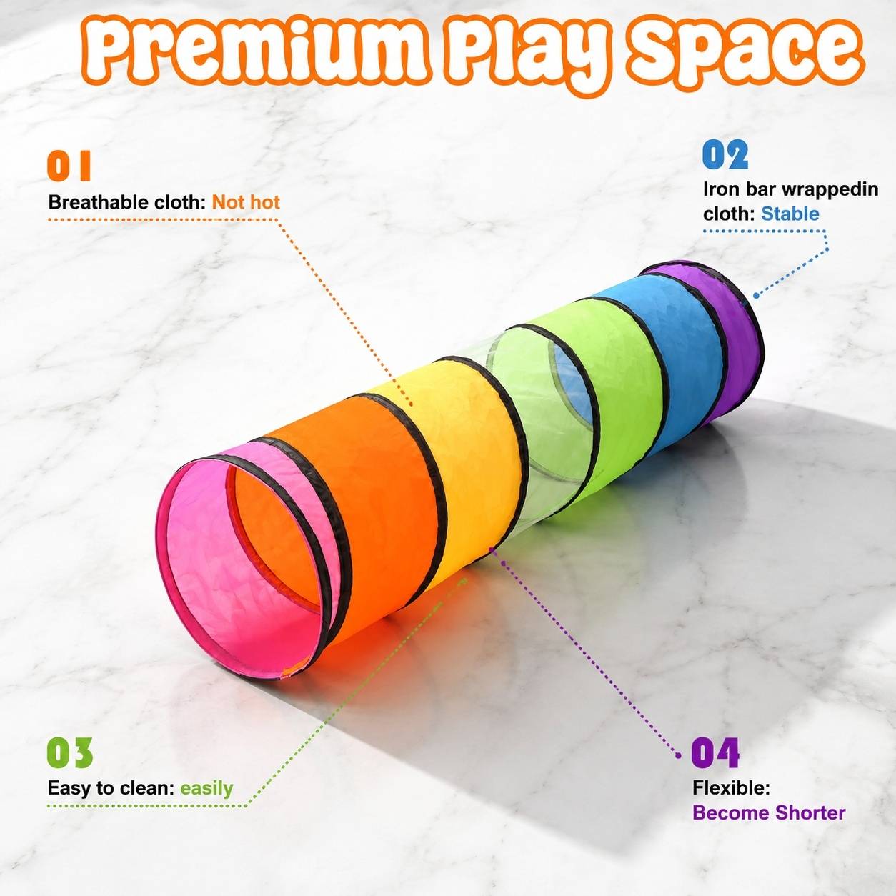 Tunnel de Jeu Pop-Up Pliable Intérieur Extérieur Pour Enfants et Animaux - Image 2