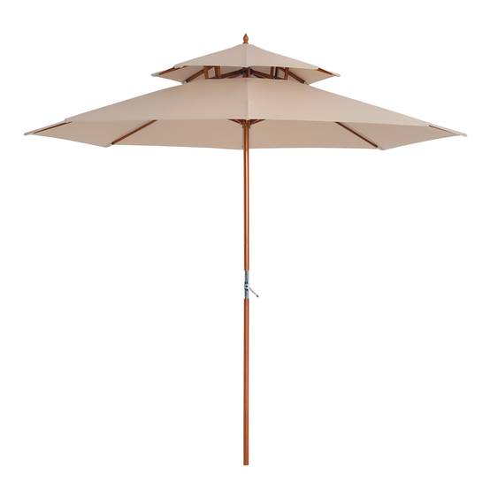 Parasol Bois Beige 265x265x264 cm - Image 1