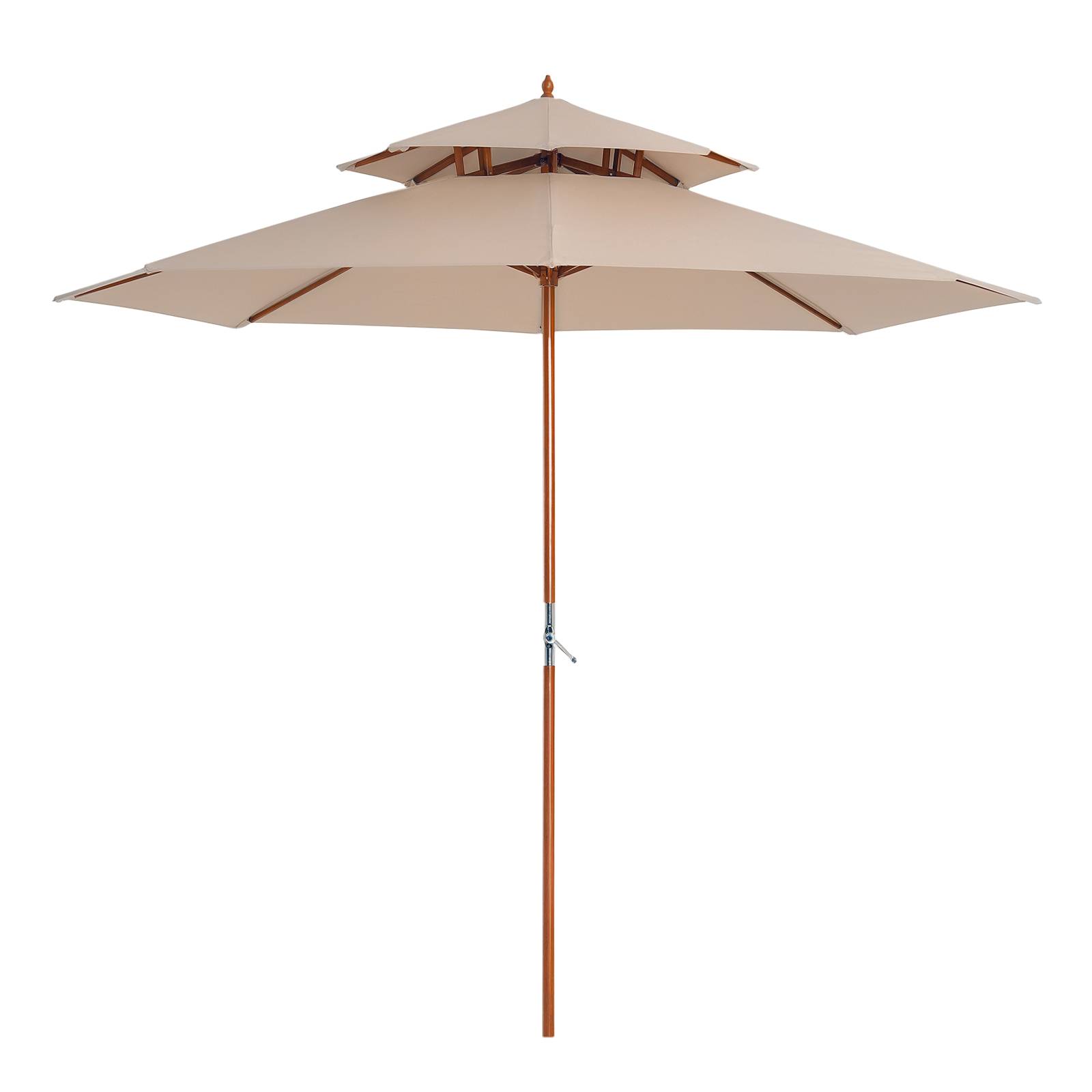 Parasol Bois Beige 265x265x264 cm - Image 1