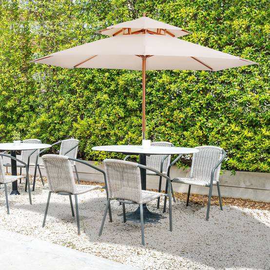 Parasol Bois Beige 265x265x264 cm - Image 3