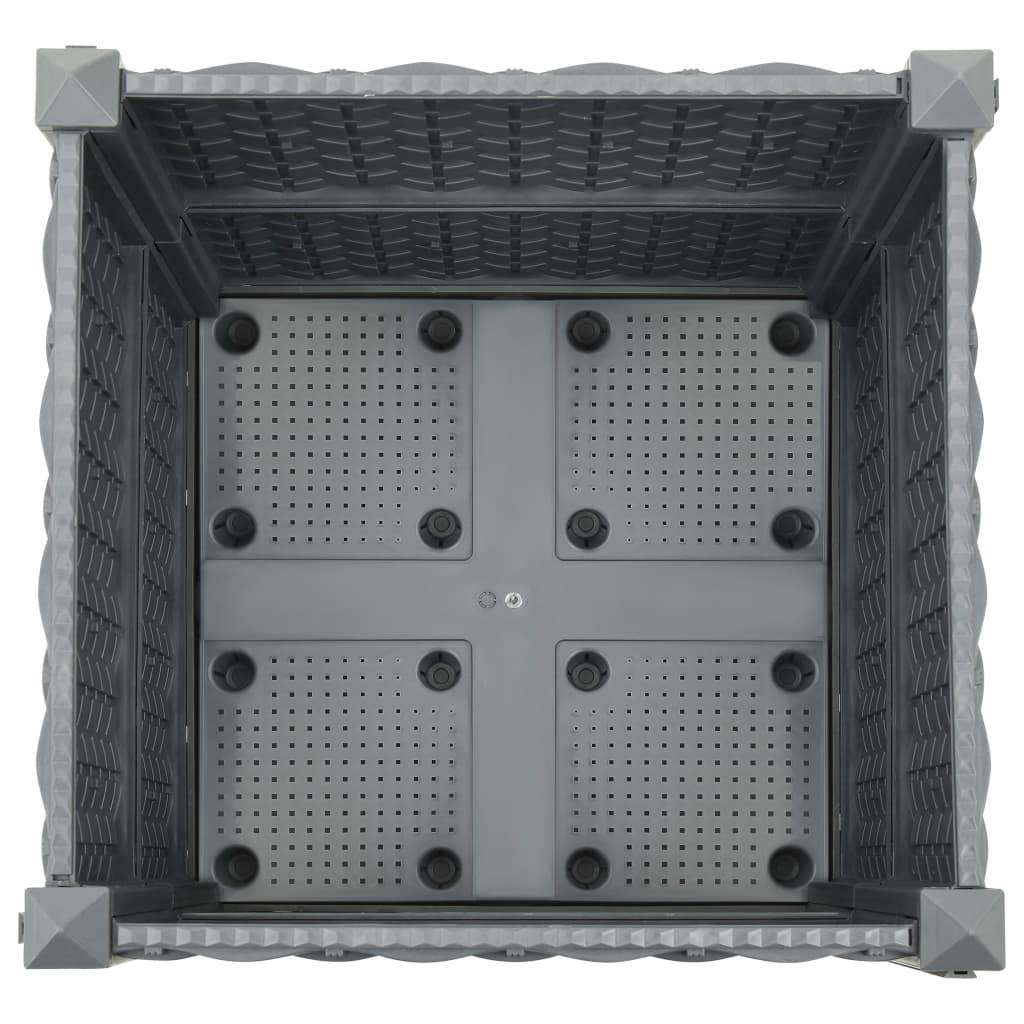 Helloshop26 - Jardinière lit surélevé plantes fleurs jardin 40 x 40 x 38 cm polypropylène gris foncé - Imagen 4