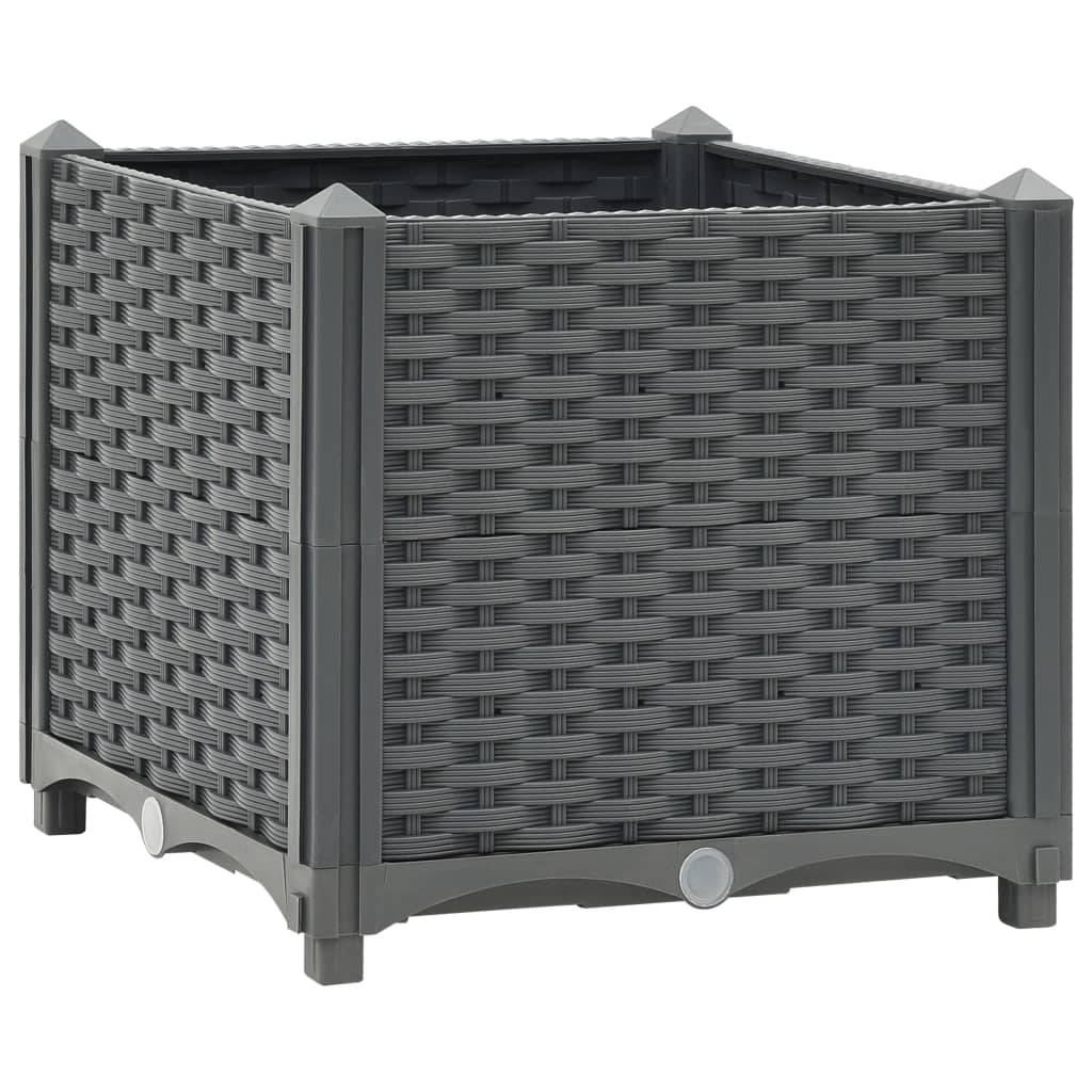 Helloshop26 - Jardinière lit surélevé plantes fleurs jardin 40 x 40 x 38 cm polypropylène gris foncé - Imagen 1