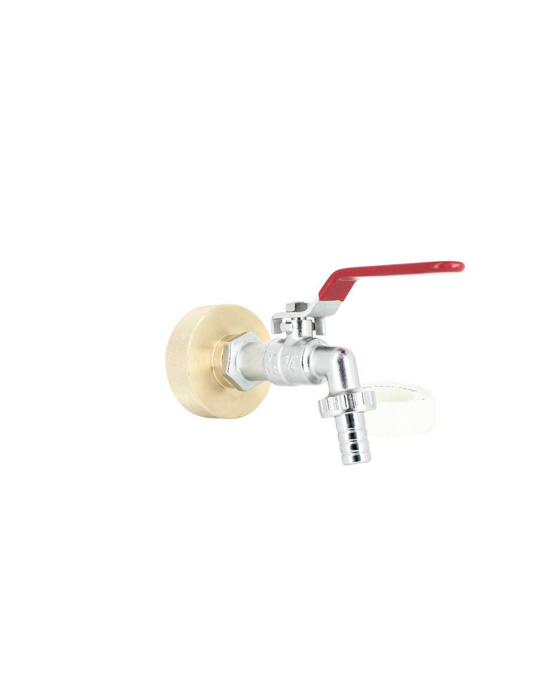 Raccord cuve eau S60X6 Laiton - Robinet laiton chromé 15 mm - Imagen 1