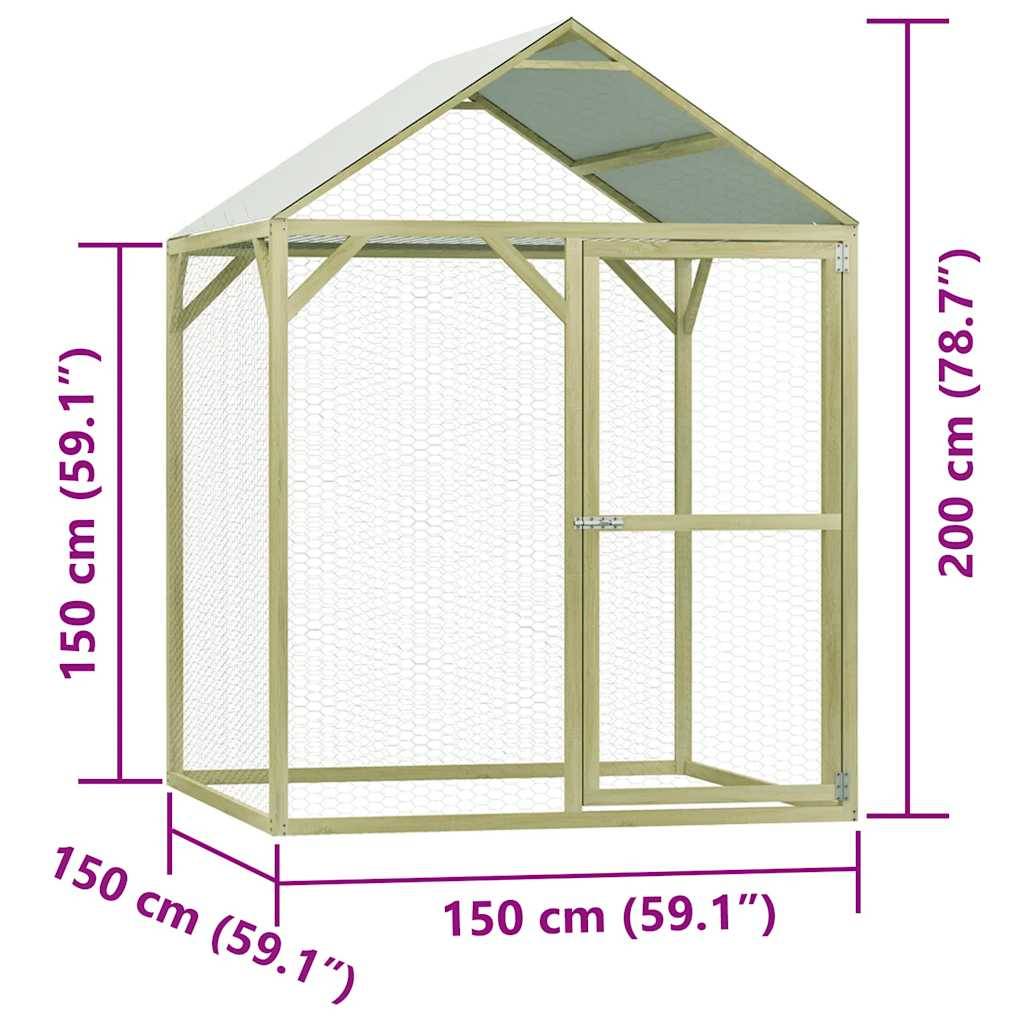 Vidaxl - Poulailler 1,5x1,5x2 m Pinède imprégnée vidaXL 278399 - Imagen 3