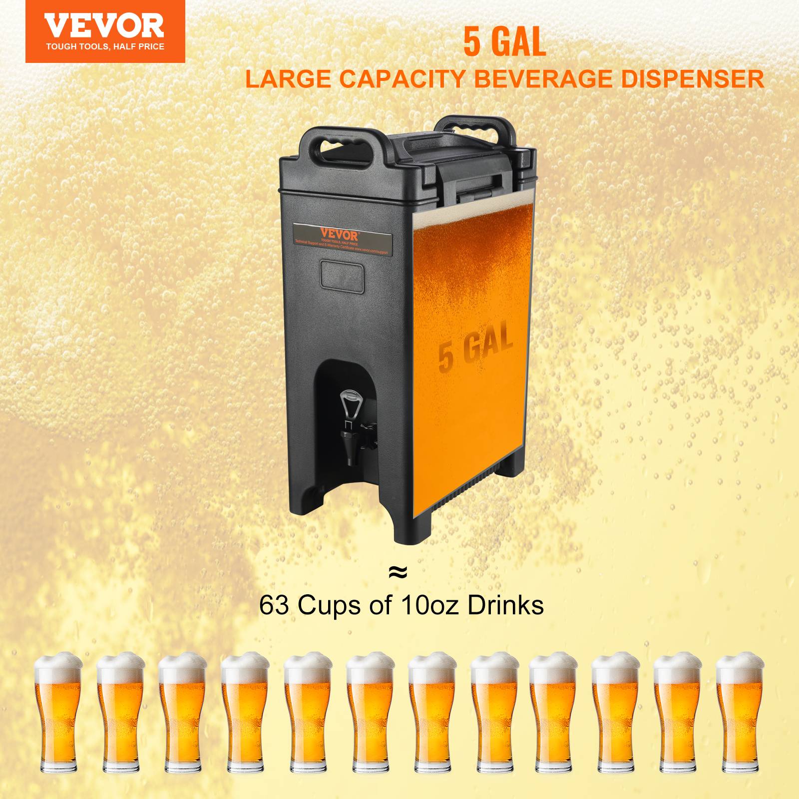 Distributeur de boissons en acier inoxydable 4 ½ gallons VVWNS-4 - Gagné Sports