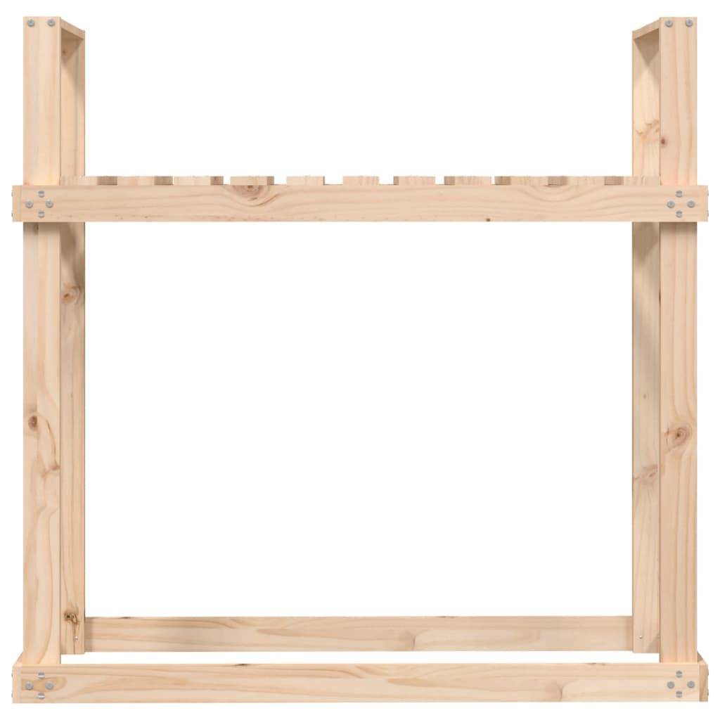 Range-bûches Vertical Bois de Pin Stockage Intérieur Extérieur 110x35x109cm Naturel - ComfortXL Outdoor Living - Image 5