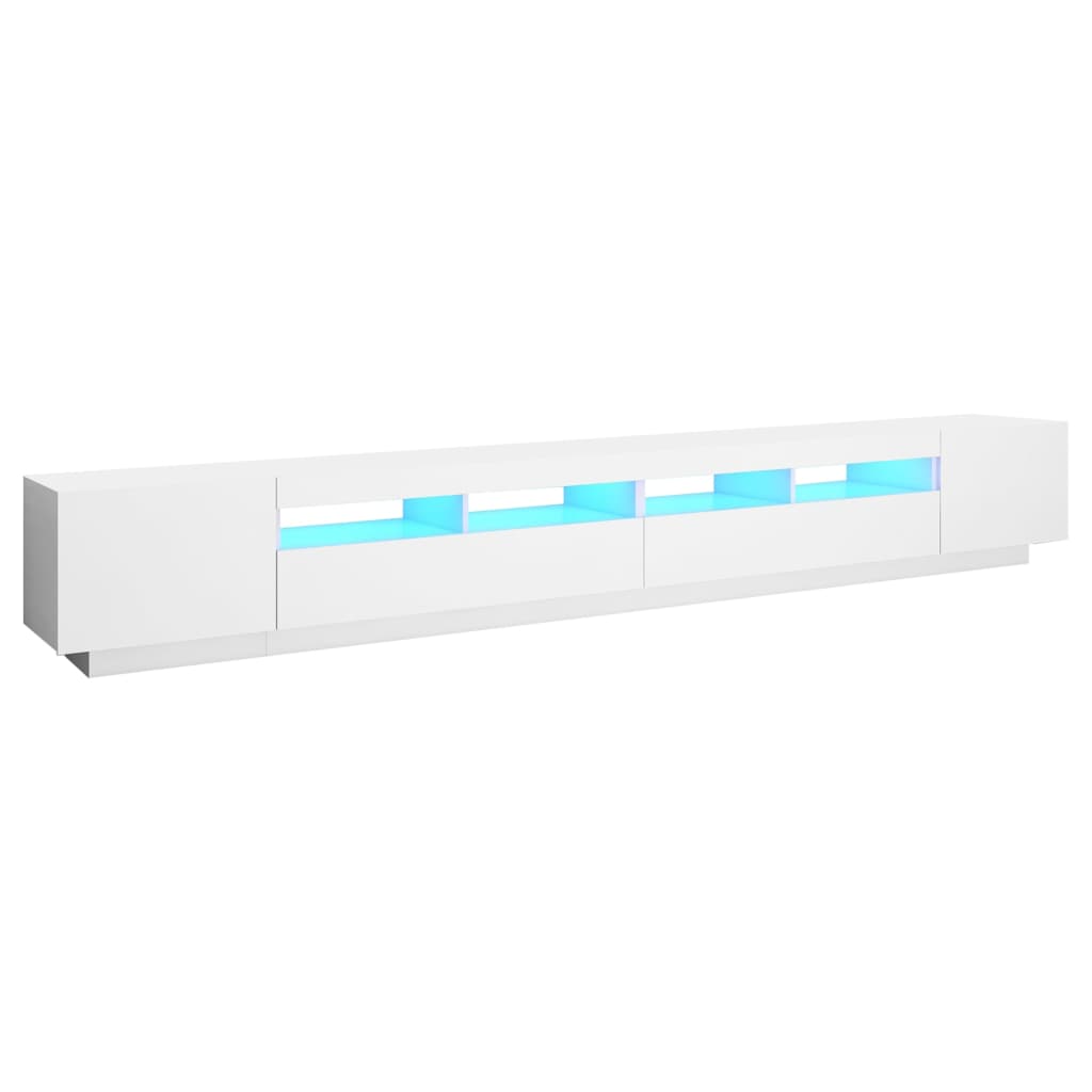 Vidaxl - Meuble TV avec lumières LED Blanc 300x35x40 cm - vidaXL - Imagen 1