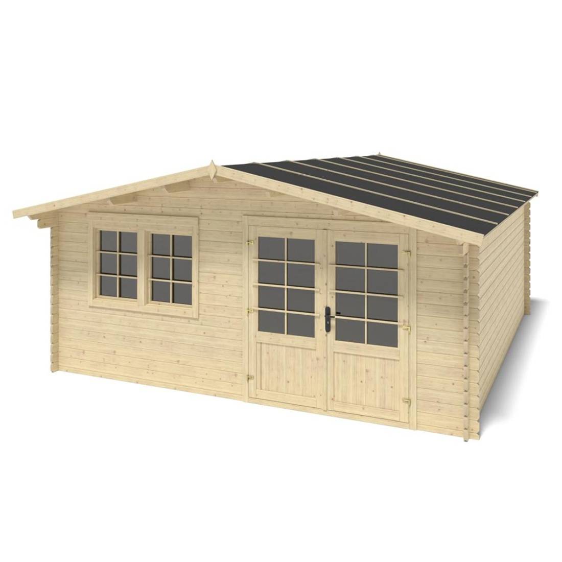 Altanka - Abri de jardin en bois - 25m2 - 5x5m - Ep. 34mm - Couleur: naturel - DOM722 - ALTANKA