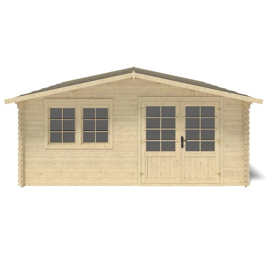 Altanka - Abri de jardin en bois - 25m2 - 5x5m - Ep. 34mm - Couleur: naturel - DOM722 - ALTANKA - Image 3