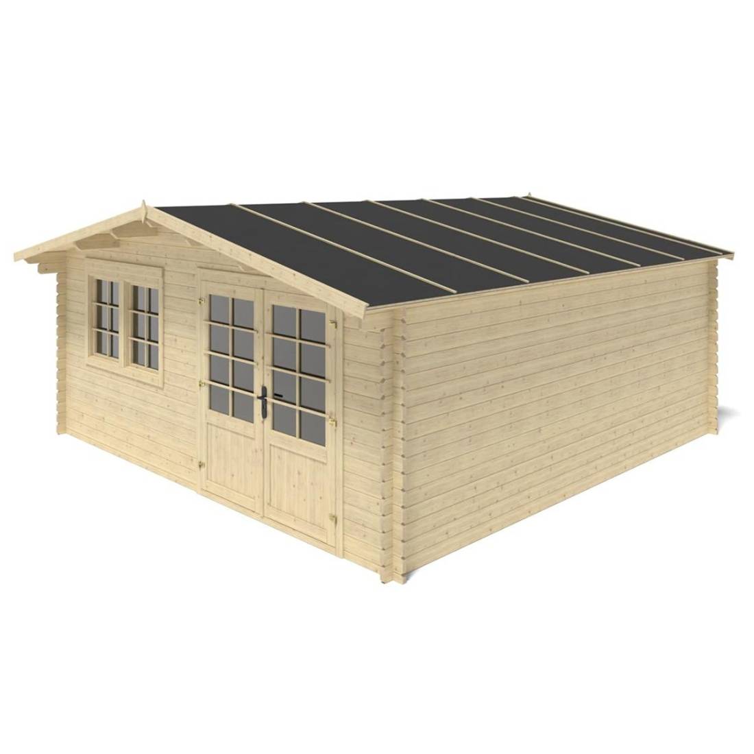 Altanka - Abri de jardin en bois - 25m2 - 5x5m - Ep. 34mm - Couleur: naturel - DOM722 - ALTANKA - Image 7
