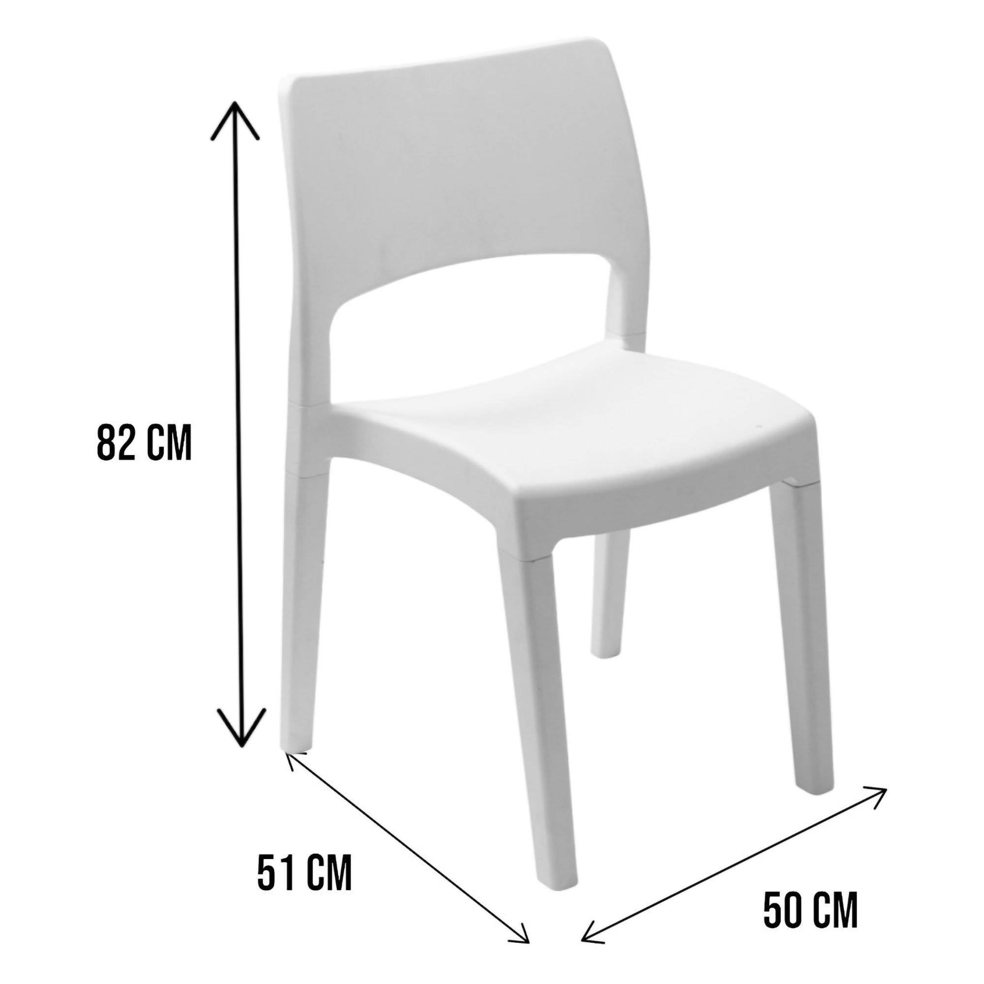Dmora - Chaise d'extérieur Tropea, Chaise pour table à manger, Fauteuil d'extérieur, Siège de jardin, 100% Made in Italy, 50x51h82 Cm, Blanc - Imagen 3