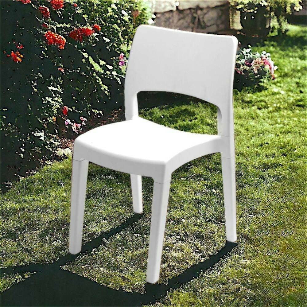 Dmora - Chaise d'extérieur Tropea, Chaise pour table à manger, Fauteuil d'extérieur, Siège de jardin, 100% Made in Italy, 50x51h82 Cm, Blanc - Imagen 4