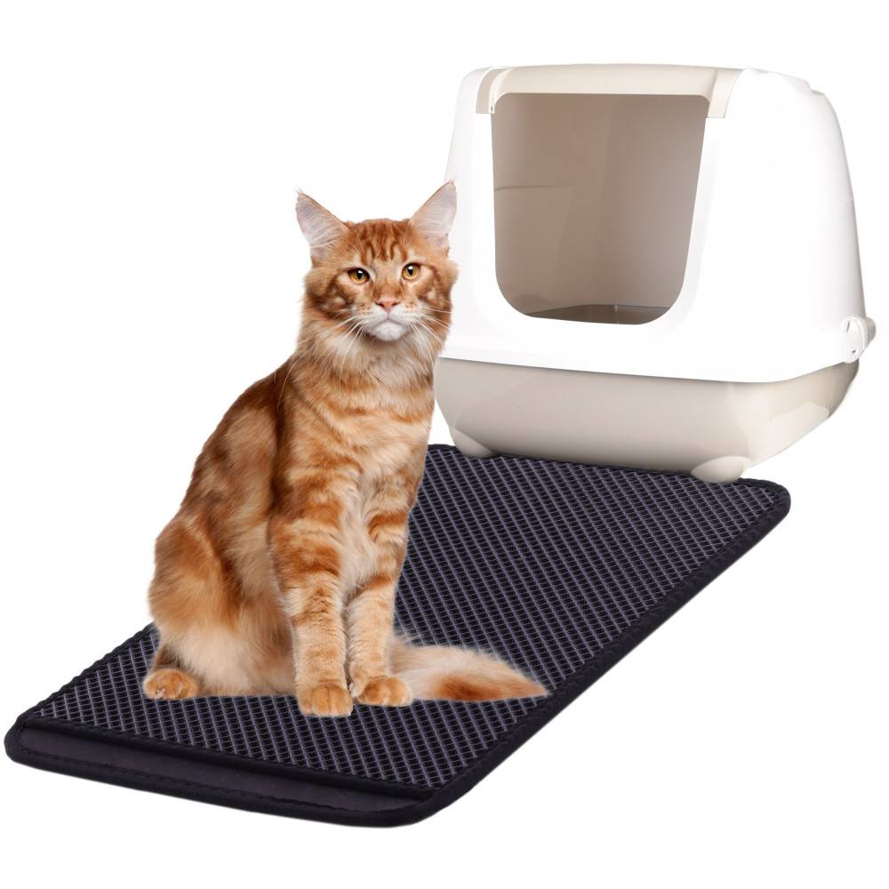 Tapis pour bac a litière noir 61 x 41,5 x 1,3 cm  pour chat - Imagen 5
