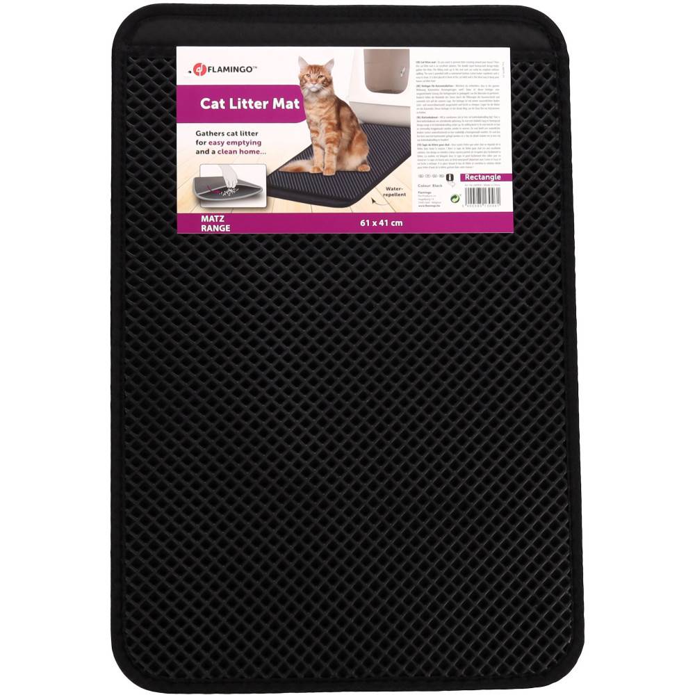 Tapis pour bac a litière noir 61 x 41,5 x 1,3 cm  pour chat - Imagen 8