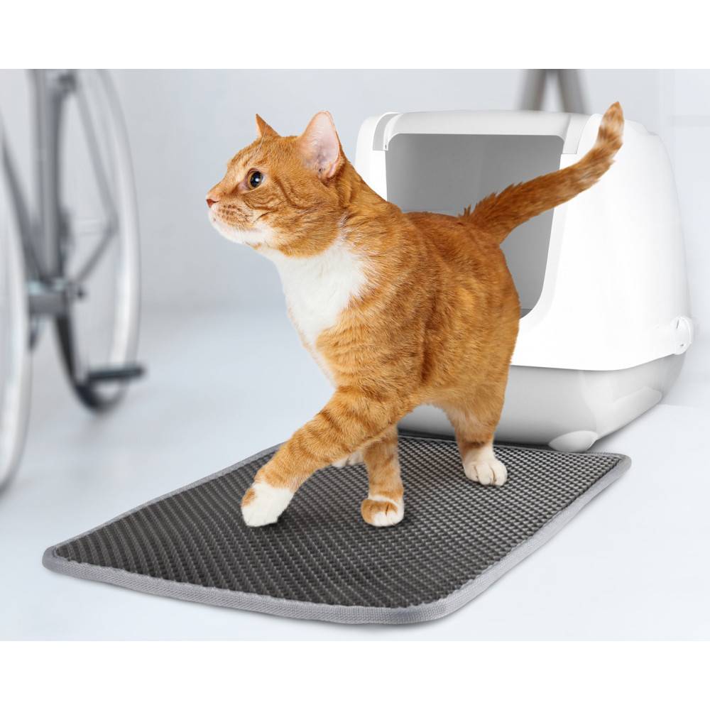 Tapis pour bac a litière noir 61 x 41,5 x 1,3 cm  pour chat - Imagen 2