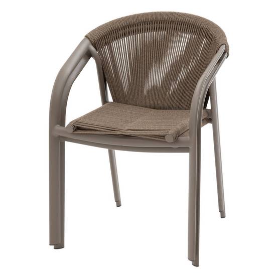 Hesperide - Fauteuil de jardin empilable "Riu" Cappucino & café aluminium Hespéride - Image 3