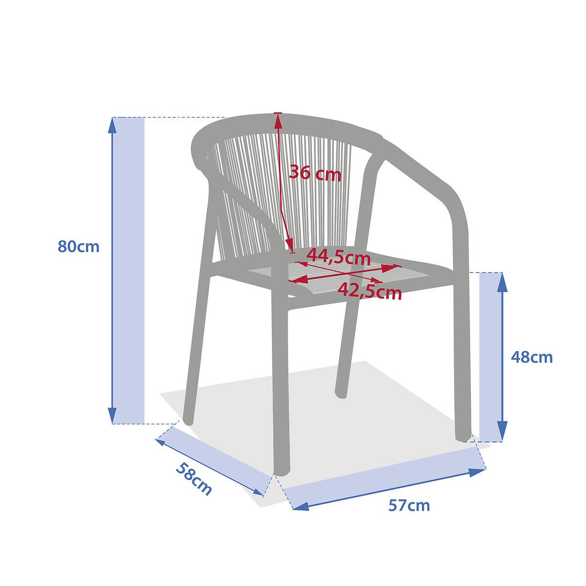 Hesperide - Fauteuil de jardin empilable "Riu" Cappucino & café aluminium  Hespéride - Image 4