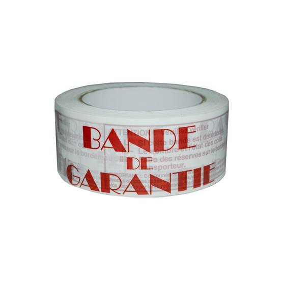 Ruban adhésif d'emballage 28µ blanc imprimé "BANDE DE GARANTIE" en rouge - Adhésif 50 mm x 100 m - Carton de 36 TECPLAST - Imagen 3